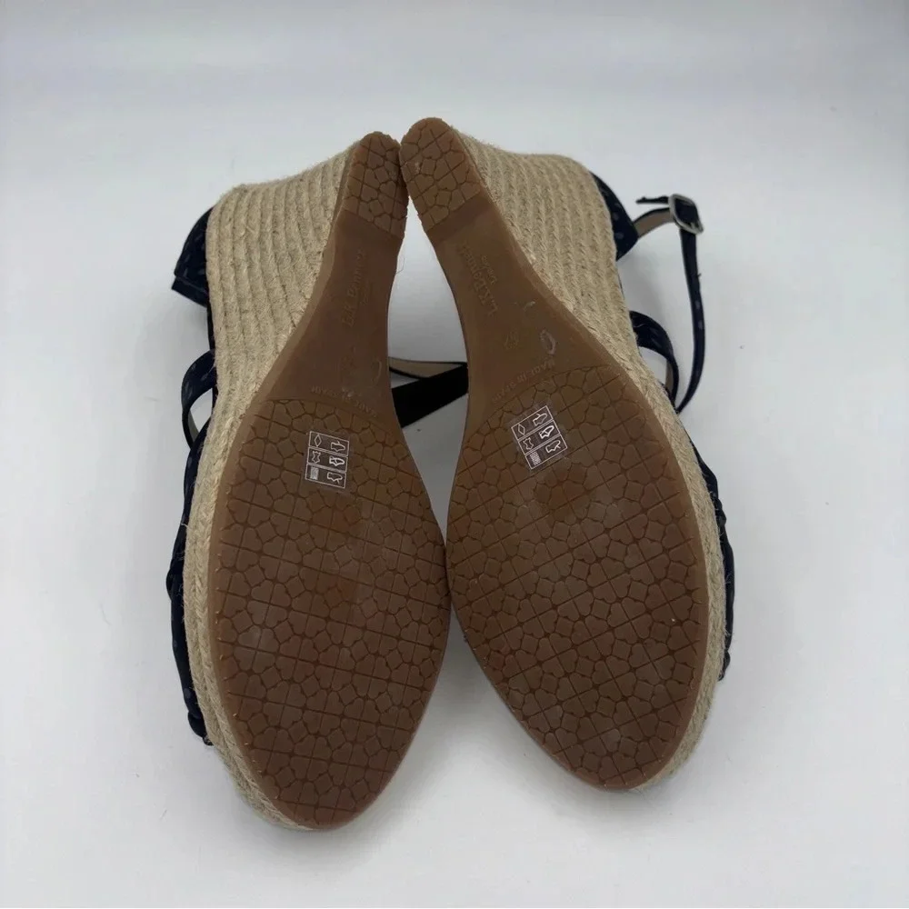 New! LK Bennett polka dot espadrille platform sandals